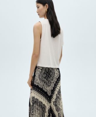 Women's Asymmetrical Paisley Print T-Shirt