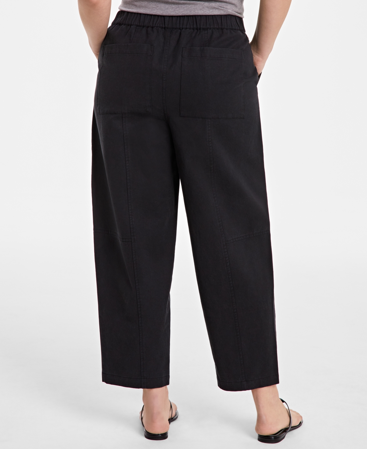 On 34th Women's Pull-on Utility Barrel Pants, Exclusively At Macy's In Deep Black