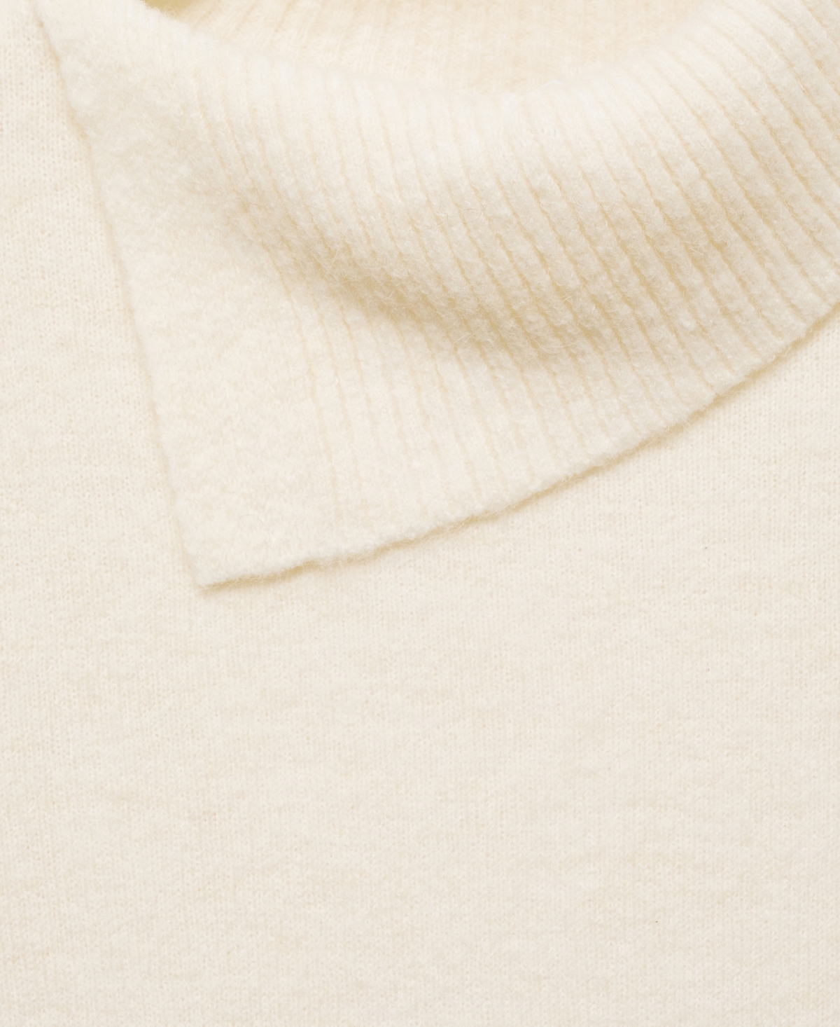 Mango Sweater With Wraparound Lapel Neck Ecru In Ecru