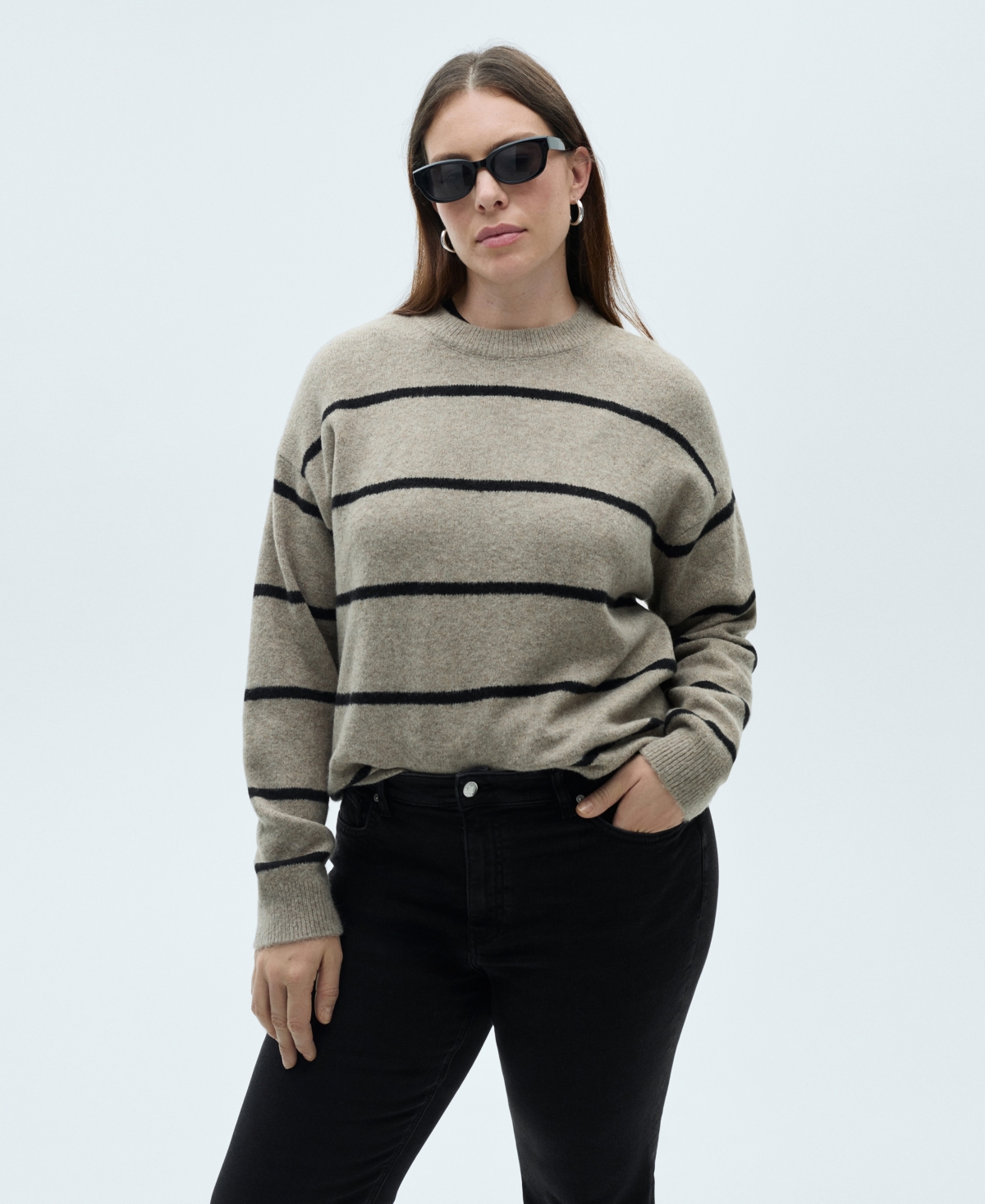 Shop Mango Women's Crop Flared Jeans In Black Denim