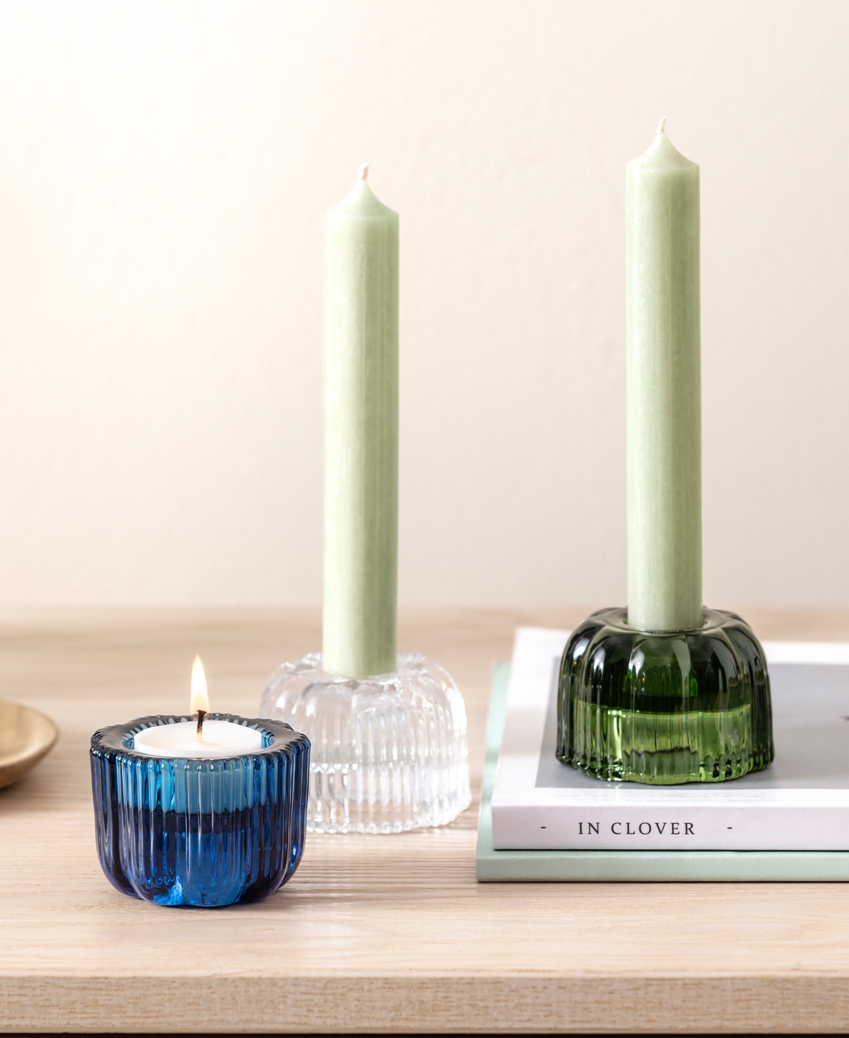 Villeroy & Boch Fleur Muli Functional Votive & Taper Candleholder In Blue