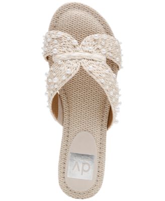 Women's Geeya Pearl Embellished Crisscross Slide Sandals
