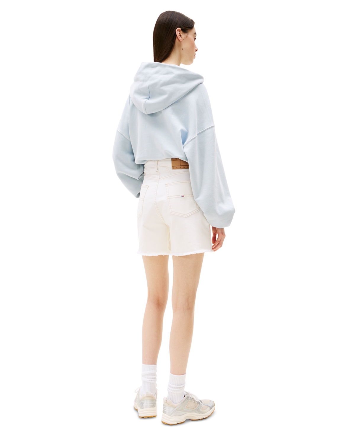 Shop Tommy Jeans Women's Denim High-rise Mom Shorts In Denim White