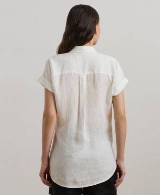 Dolman-Sleeve 100% Linen Shirt