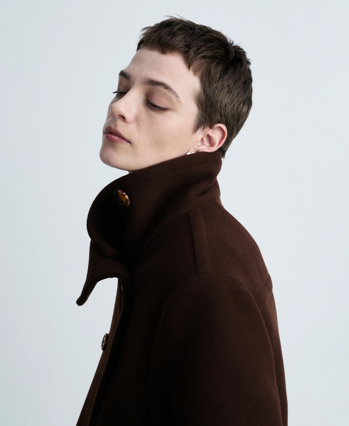 Mango Women's Double-breasted Wool Coat In Chocolate