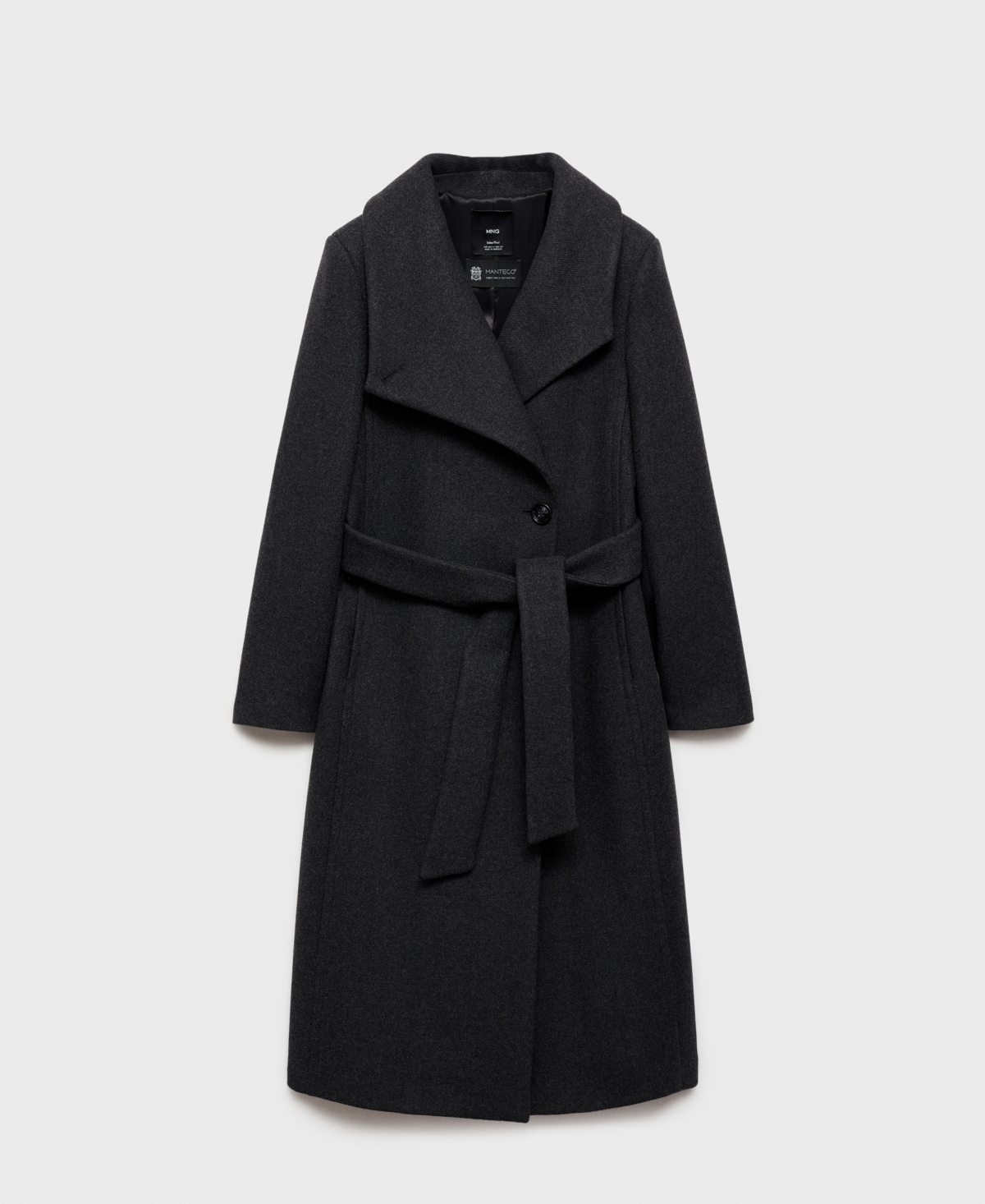 Mango Women's Belted Woolen Coat In Gray