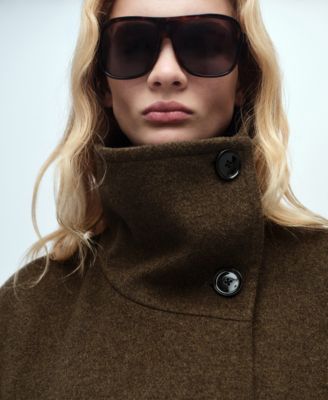 MANGO Women's Double-Breasted Wool Coat