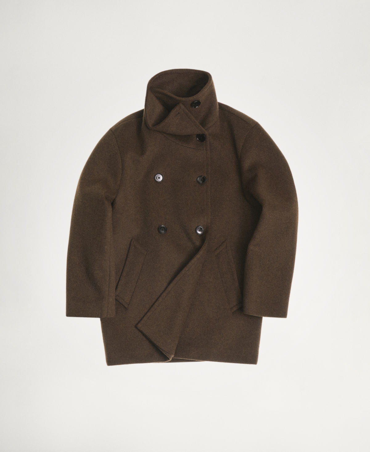 Shop Mango Women's Double-breasted Wool Coat In Khaki