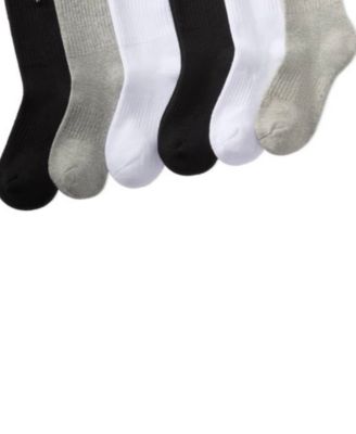 Toddler Boys Solid Crew Socks, 6-Pack 