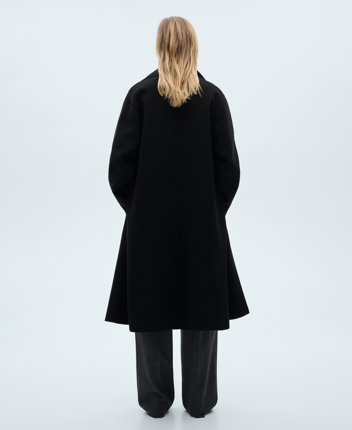 Mango Women's Handmade Oversized Wool Coat In Black