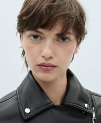 Women's Leather-Effect Biker Jacket