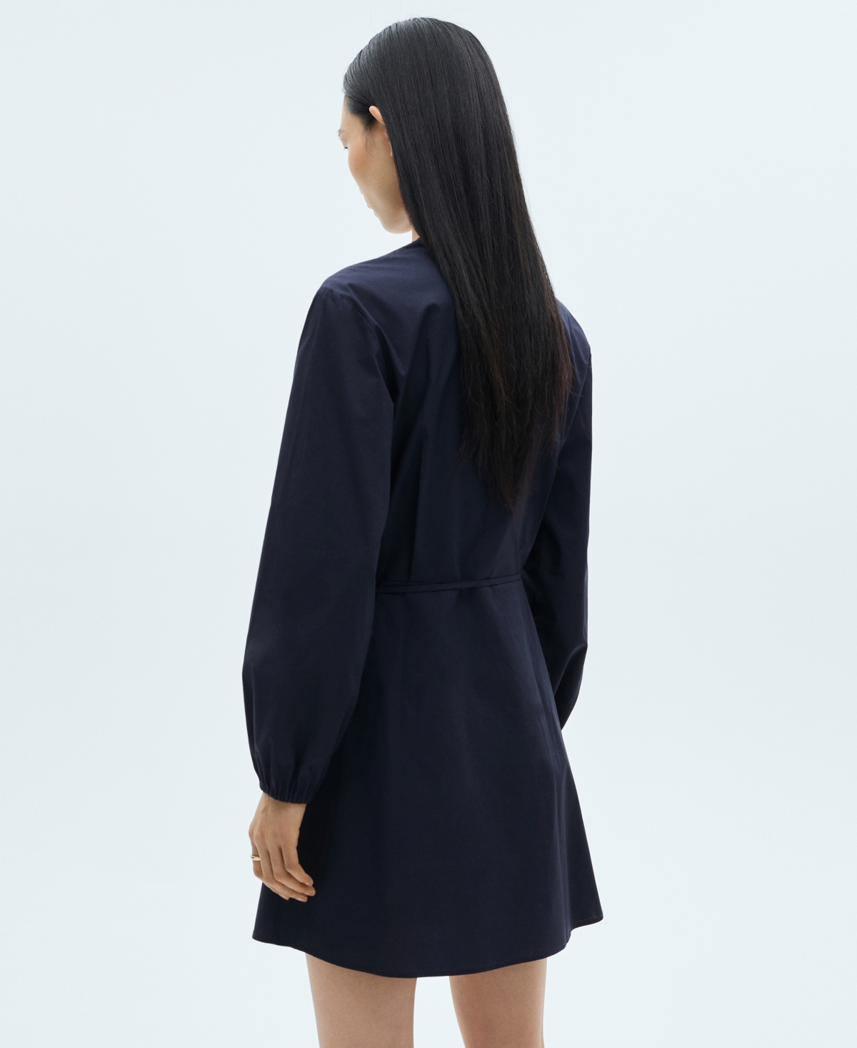 Shop Mango Women's Cotton Wrap Dress In Blue