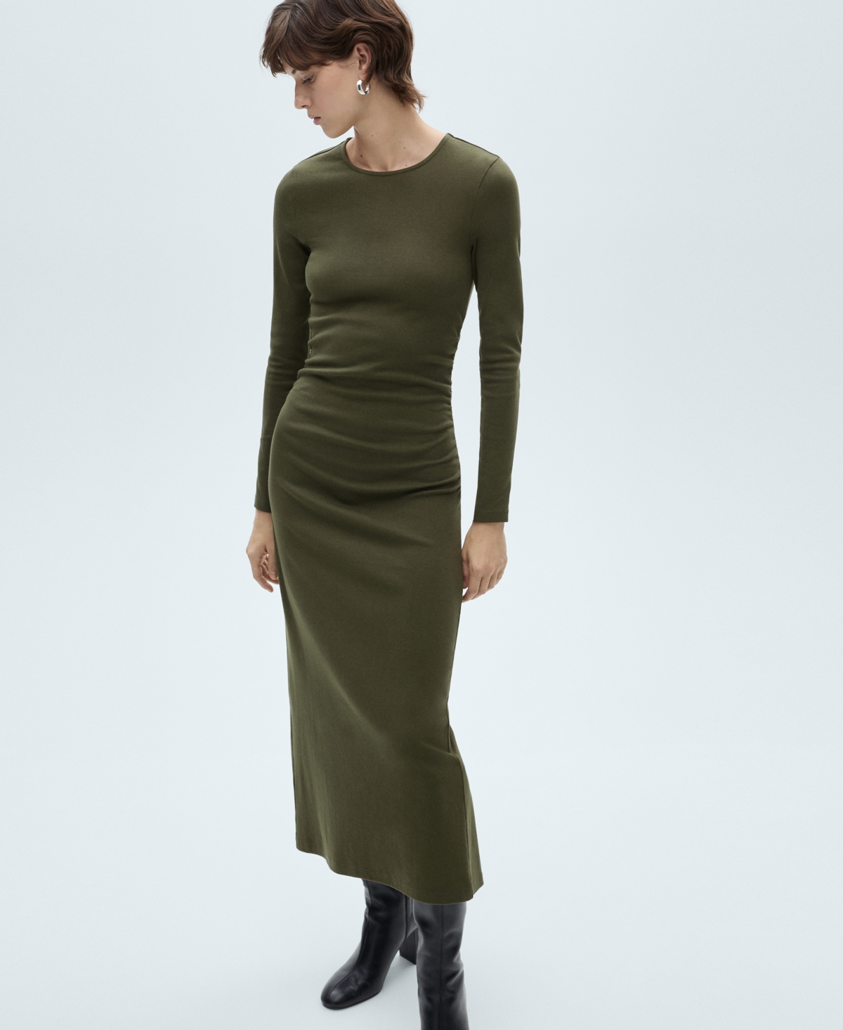 MANGO WOMEN'S COTTON MIDI DRESS 