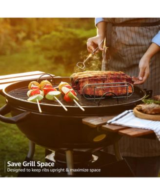 Non-Stick Rib Rack - Holds 4 Rib Racks for Grilling & Barbecuing