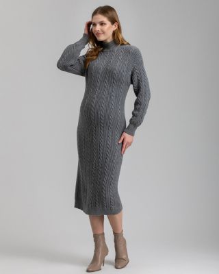 Maternity Cable Knit Mock Neck Elettra Dress