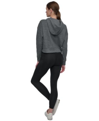 Women's Active Stacked Metallic-Logo Hooded Top