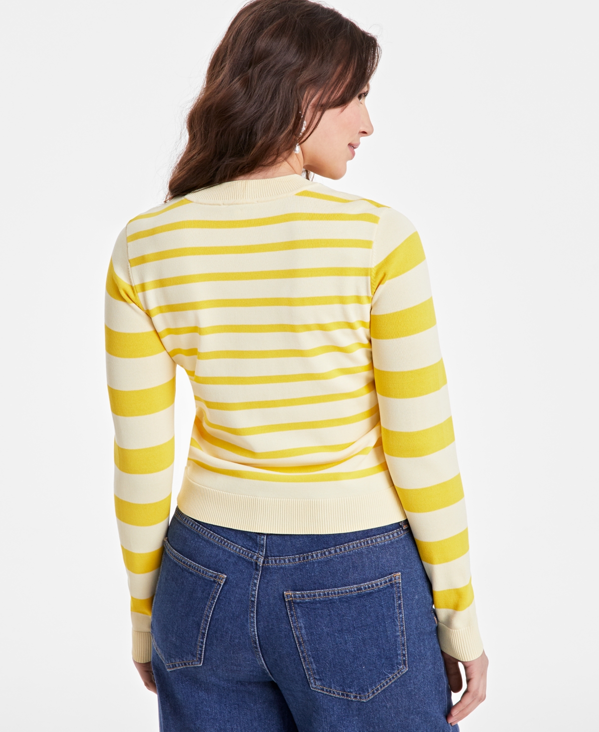 ON 34TH WOMEN'S MIXED-STRIPE RELAXED-FIT SWEATER, EXCLUSIVELY AT MACY'S 
