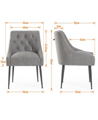 Modern Upholstered Dining Chairs Set of 4, Mid Century Kitchen Side Chairs with 5.12” Cushions and Back Pull Rod for Kitchen, Living Room