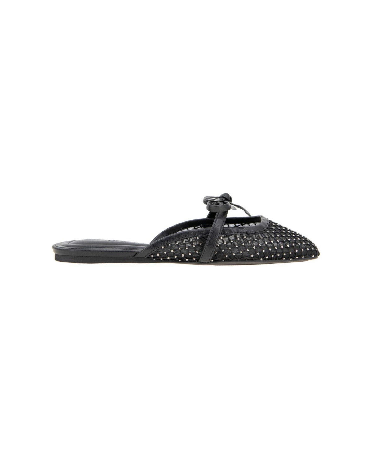 Bcbgeneration Women's Hildana Square Toe Flats In Black Rhinestone