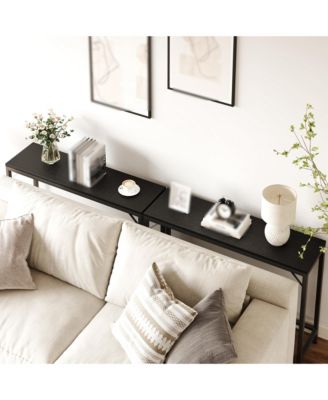 Farmhouse Console Tables with Power Outlet, 39.4" Entryway Table with Adjustable Feet, Behind Couch Table for Living Room, Entryway, Foyer