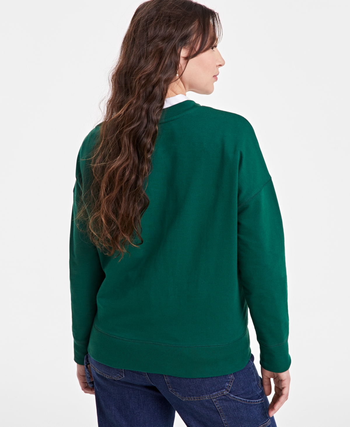 On 34th Women's Amor Graphic Sweatshirt, Exclusively At Macy's In Green Sea