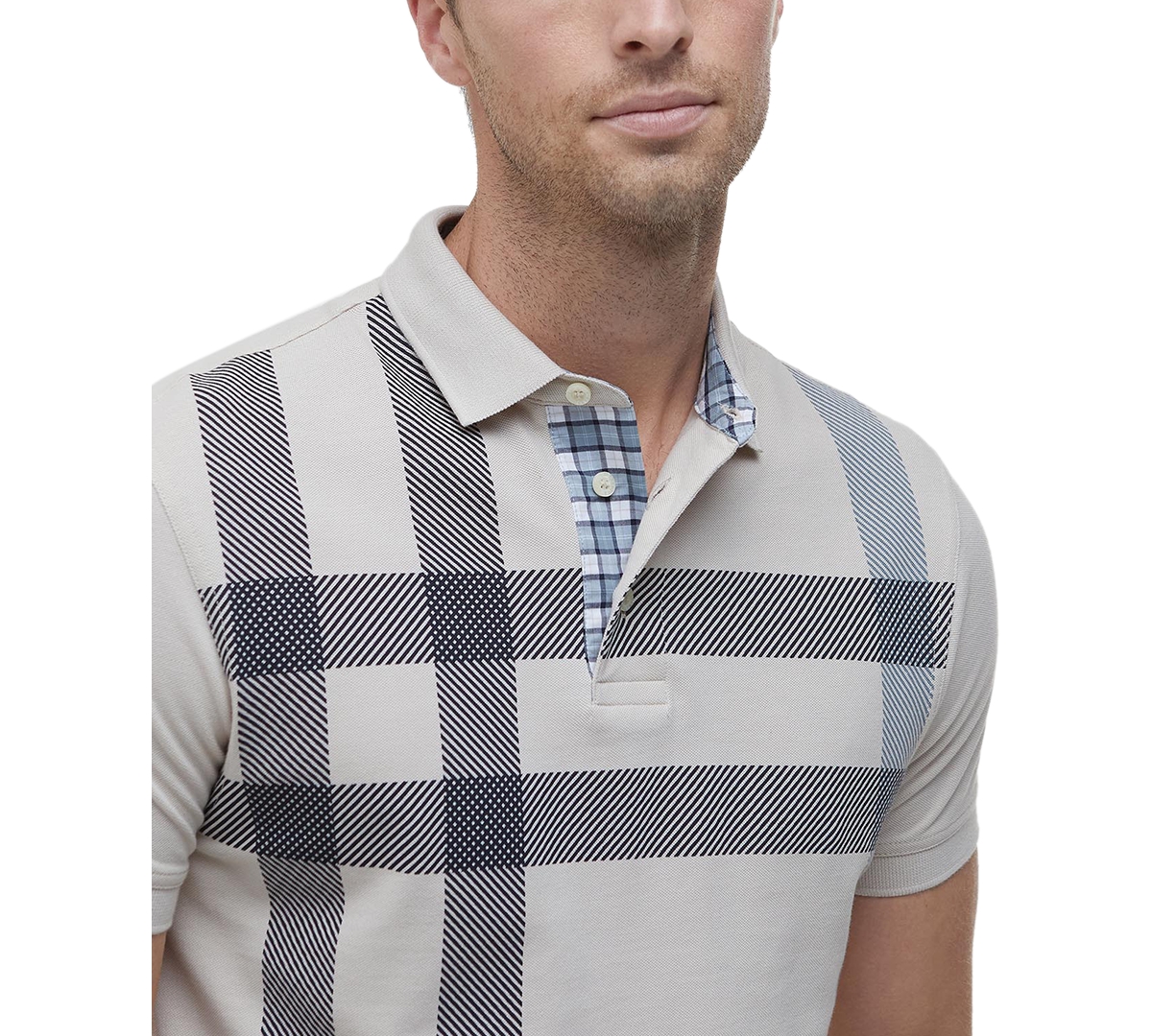 Barbour Blaine Tartan Short-sleeved Polo Shirt In Mist