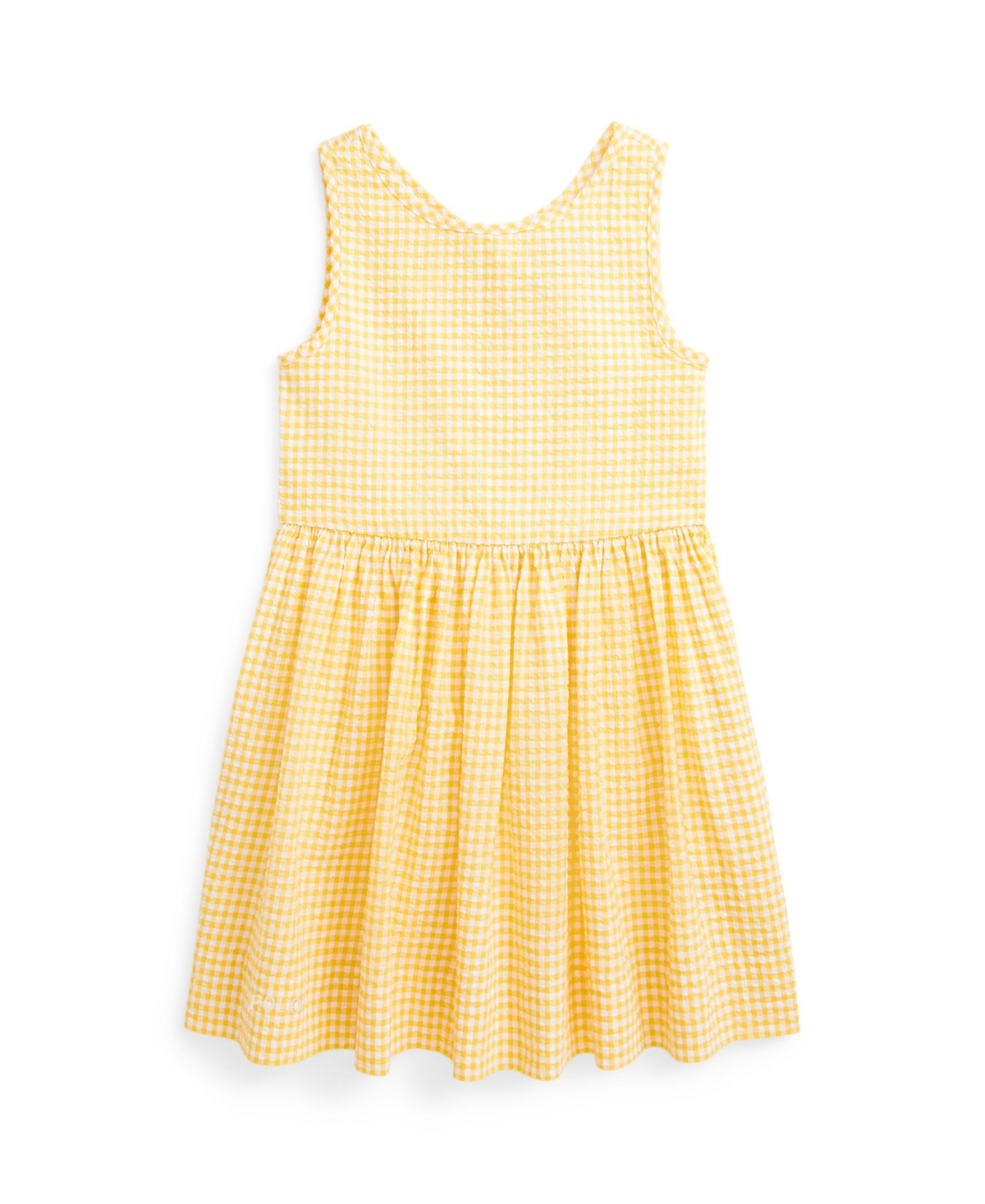 Polo Ralph Lauren Toddler And Little Girls Gingham Cotton Seersucker Dress In Yellow,white