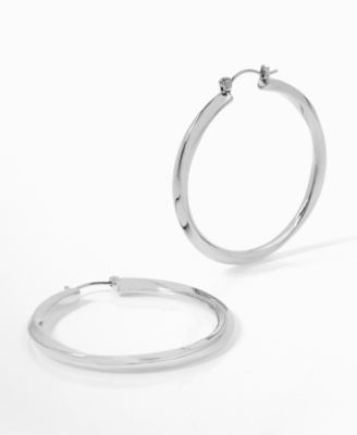Woven Twist Large Hoop Earrings