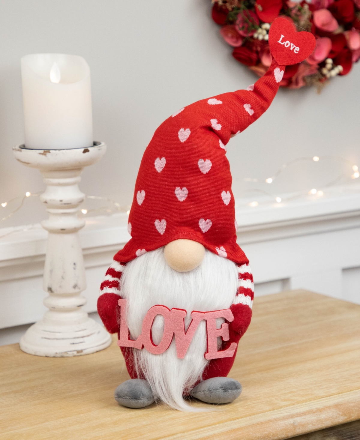 NORTHLIGHT 18.5" HEARTS AND LOVE VALENTINE'S DAY GNOME