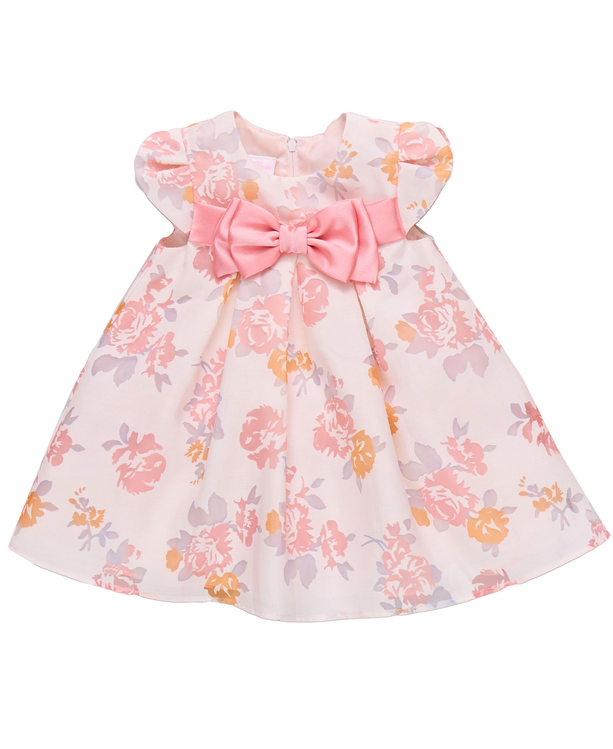Bonnie Baby Baby Girls Floral Trapeze Party Dress - Coral
