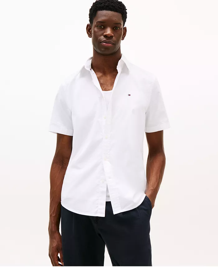 Men's Short Sleeve Flex Poplin Regular Fit Shirt