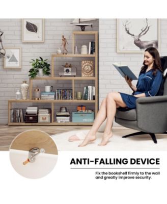 6 Cubes Ladder Shelf Corner Bookshelf Storage Bookcase