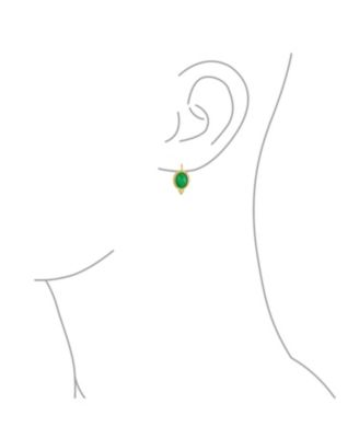 Oval  Drop Earrings Gold Plated Sterling Silver