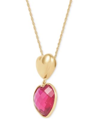 Ruby Heart Pendant Necklace (12-1/10 ct. t.w.) in 24k Gold-Plated Sterling Silver, 16" + 2" extender