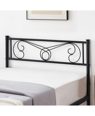 Twin Size Metal Platform Bed Frame with Headboard and Footboard