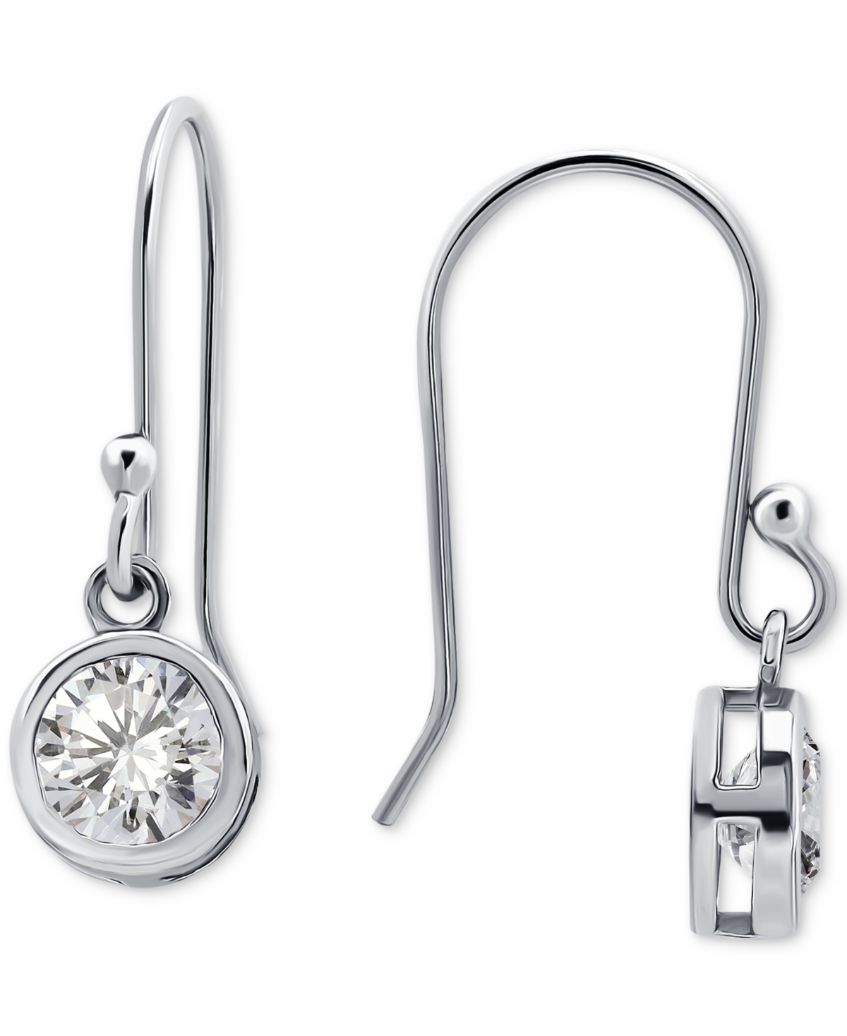 GIANI BERNINI CUBIC ZIRCONIA BEZEL DROP EARRINGS IN 18K GOLD-PLATED STERLING SILVER, CREATED FOR MACY'S 