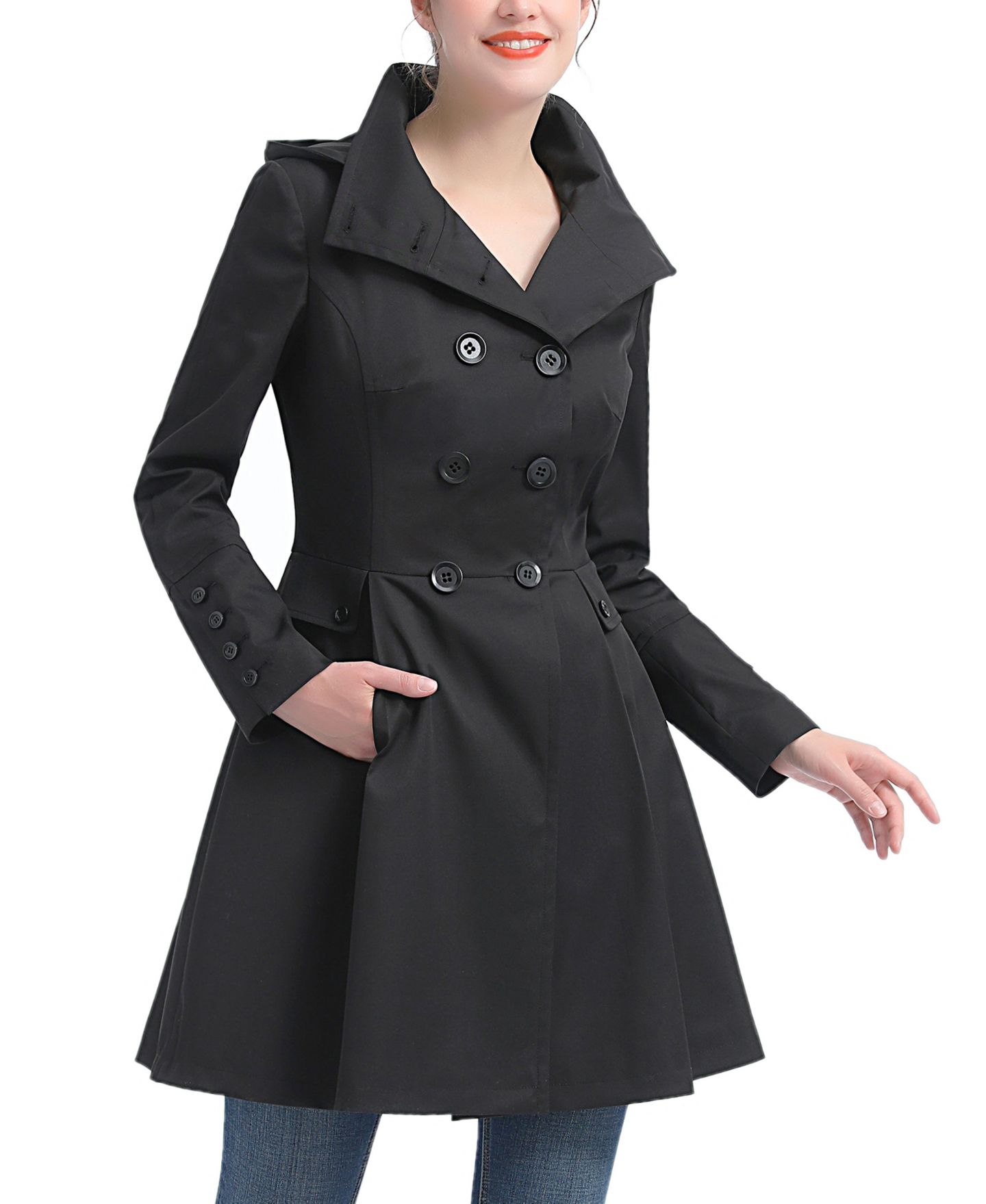 Женское пальто kimi + kai Adele Hooded Trench, цвет: Чёрный — фото 2