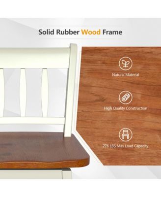 2PCS Bar Stool 24.5'' Swivel Counter Height Chair w/ Footrest