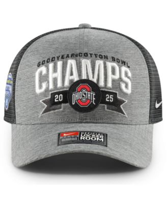 Nike - Men's Heather Gray Ohio State Buckeyes College Football Playoff 2025 Cotton Bowl Champions National Championship Bound Locker Room Adjustable Trucker Hat