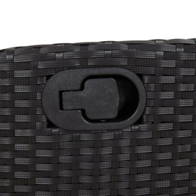 Reclining Garden Chair Black PE rattan, powder-coated steel