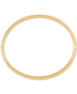 Highly-Polished Classic Hinge Bangle Bracelet (6.35mm) in 10k Gold