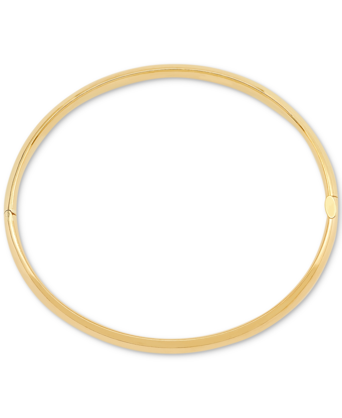 Macy's Highly-polished Classic Hinge Bangle Bracelet (6.35mm) In 10k Gold In Gold