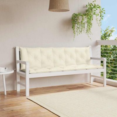 Garden Bench Cushion Cream White 70.9"x(19.7"+19.7")x2.8" Oxford Fabric
