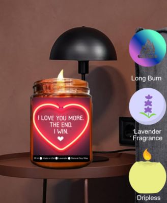 "I Love You More" Lavender Scented Soy Wax Candle, 10 oz.