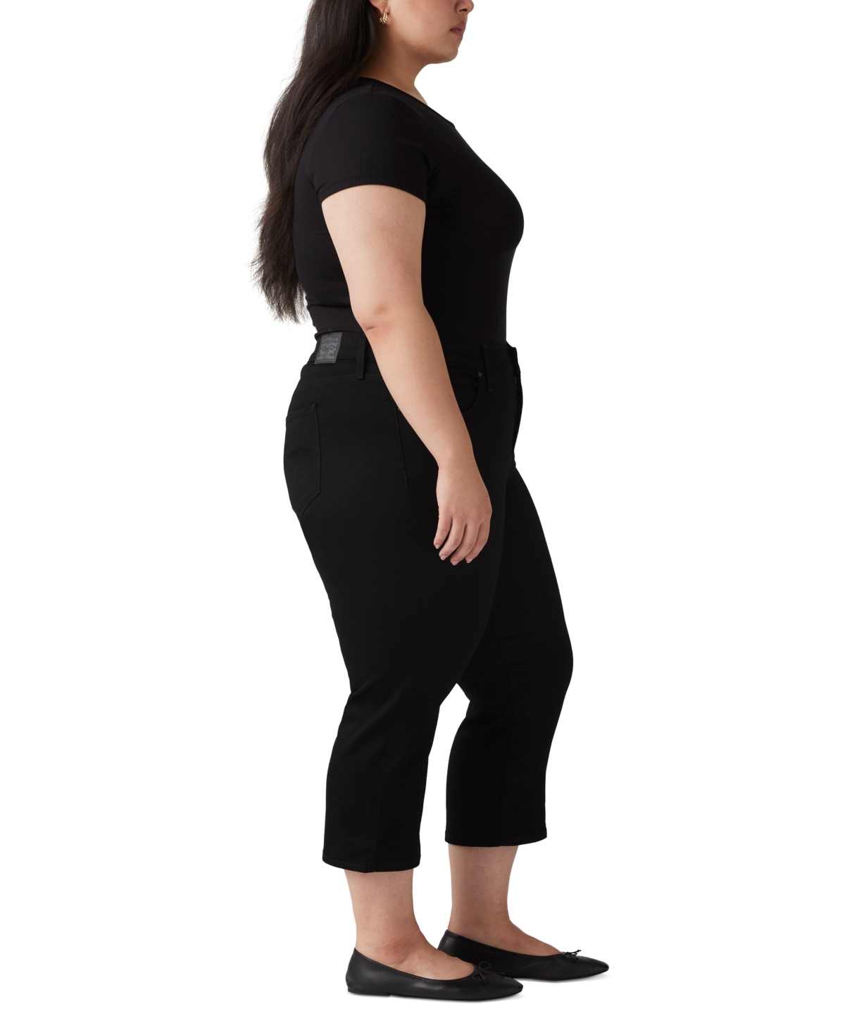 Shop Levi's Trendy Plus Size Shaping Skinny Capri Jeans In Soft Black