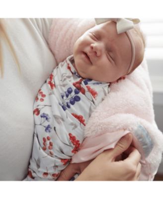 2 Pack Newborn Receiving Blanket Ginger Deer/Purple Berries