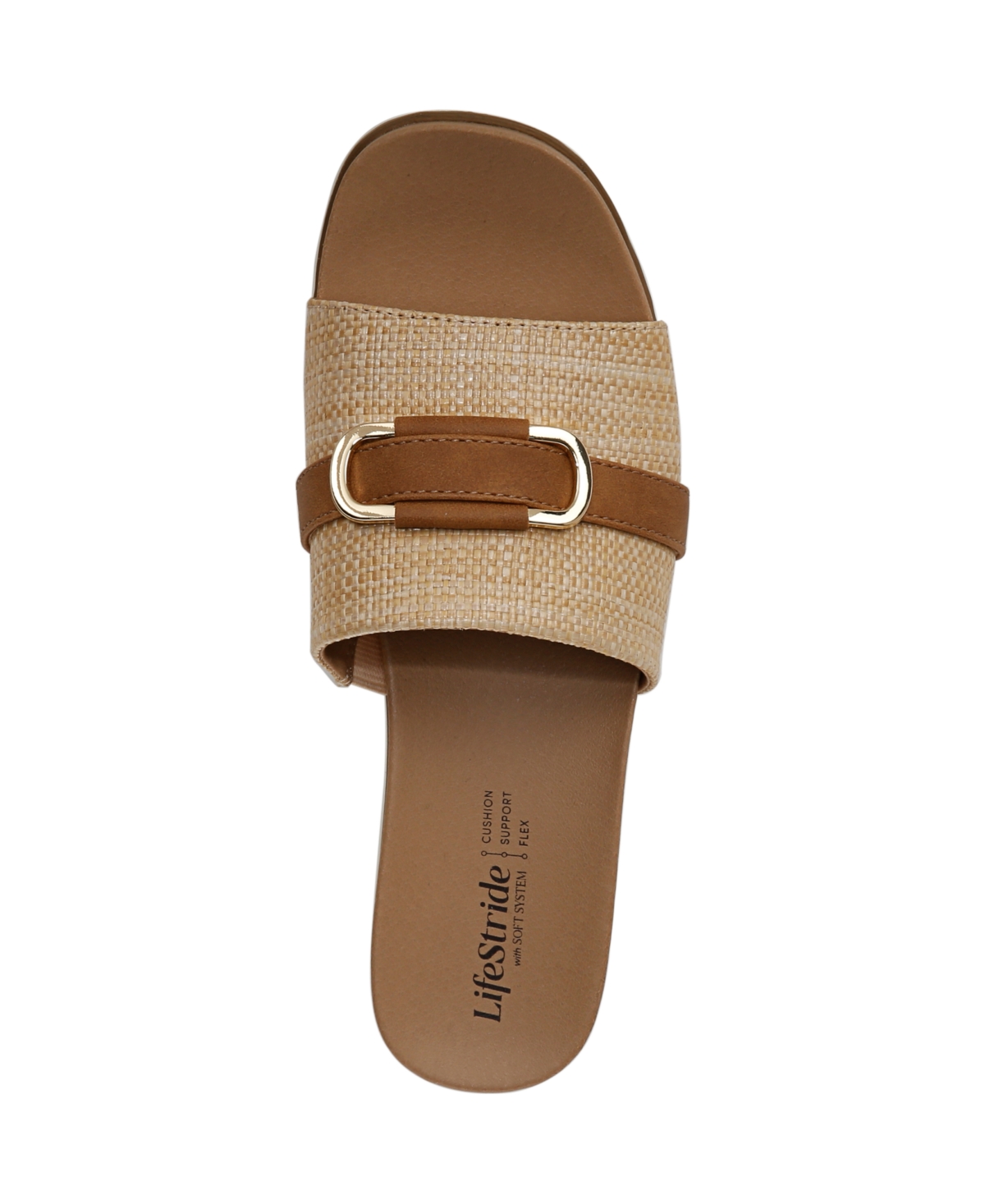 LIFESTRIDE WOMEN'S GENEVIEVE SQUARE OPEN TOE SLIDE PLATFORM SANDALS 