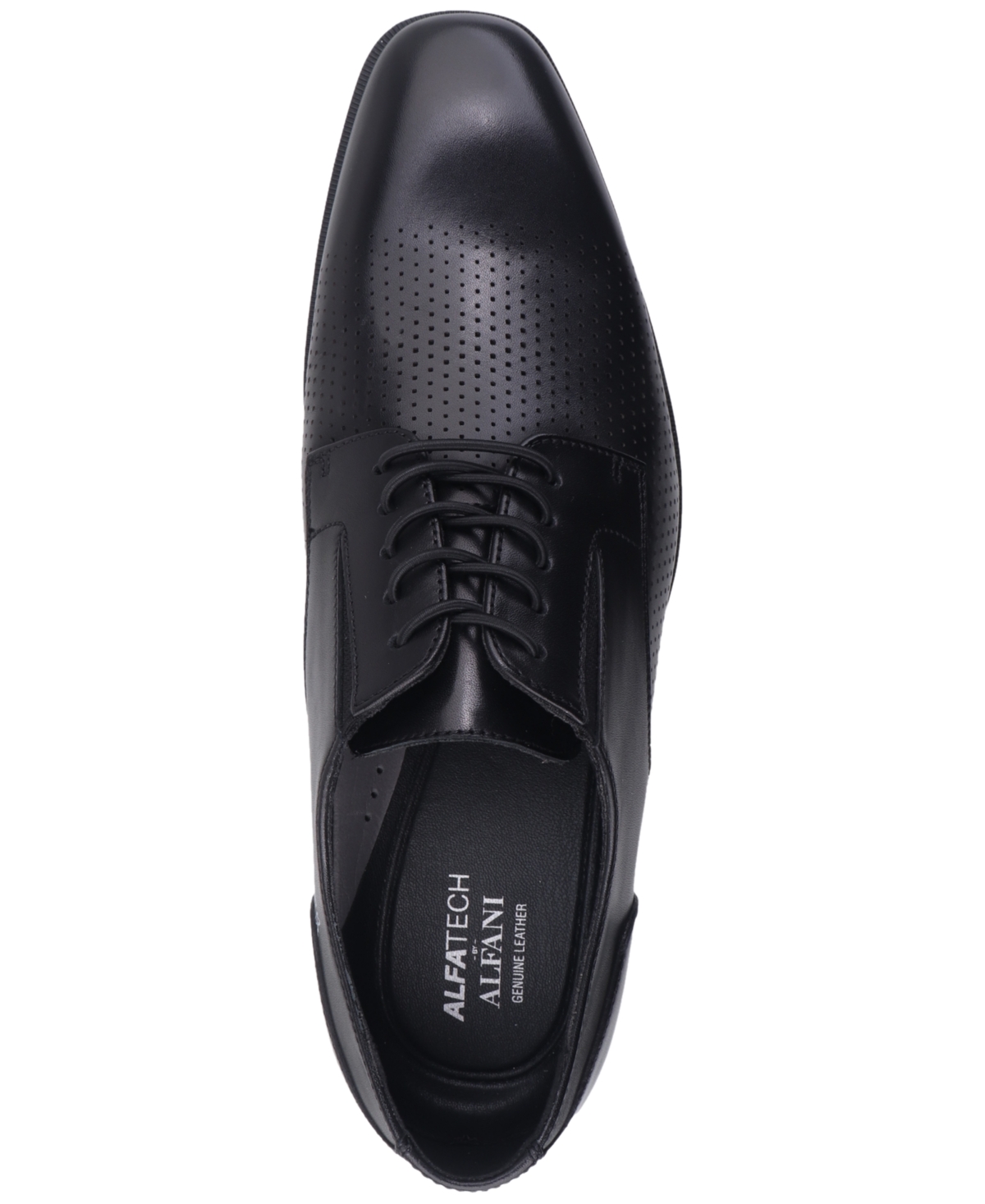 Alfani Men's Flynne Alfa-tech Perforated Leather Dress Shoes, Exclusively At Macy's In Black Leather