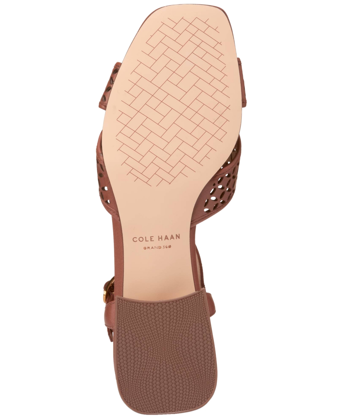 Cole Haan Women's Patie Flat Sandals In Dark Cuoio Perforated Leather