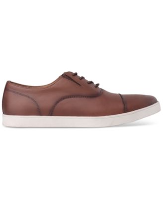 Men's Callowayy Leather Lace-Up Cap-Toe Sneakers, Exclusively at Macy's 